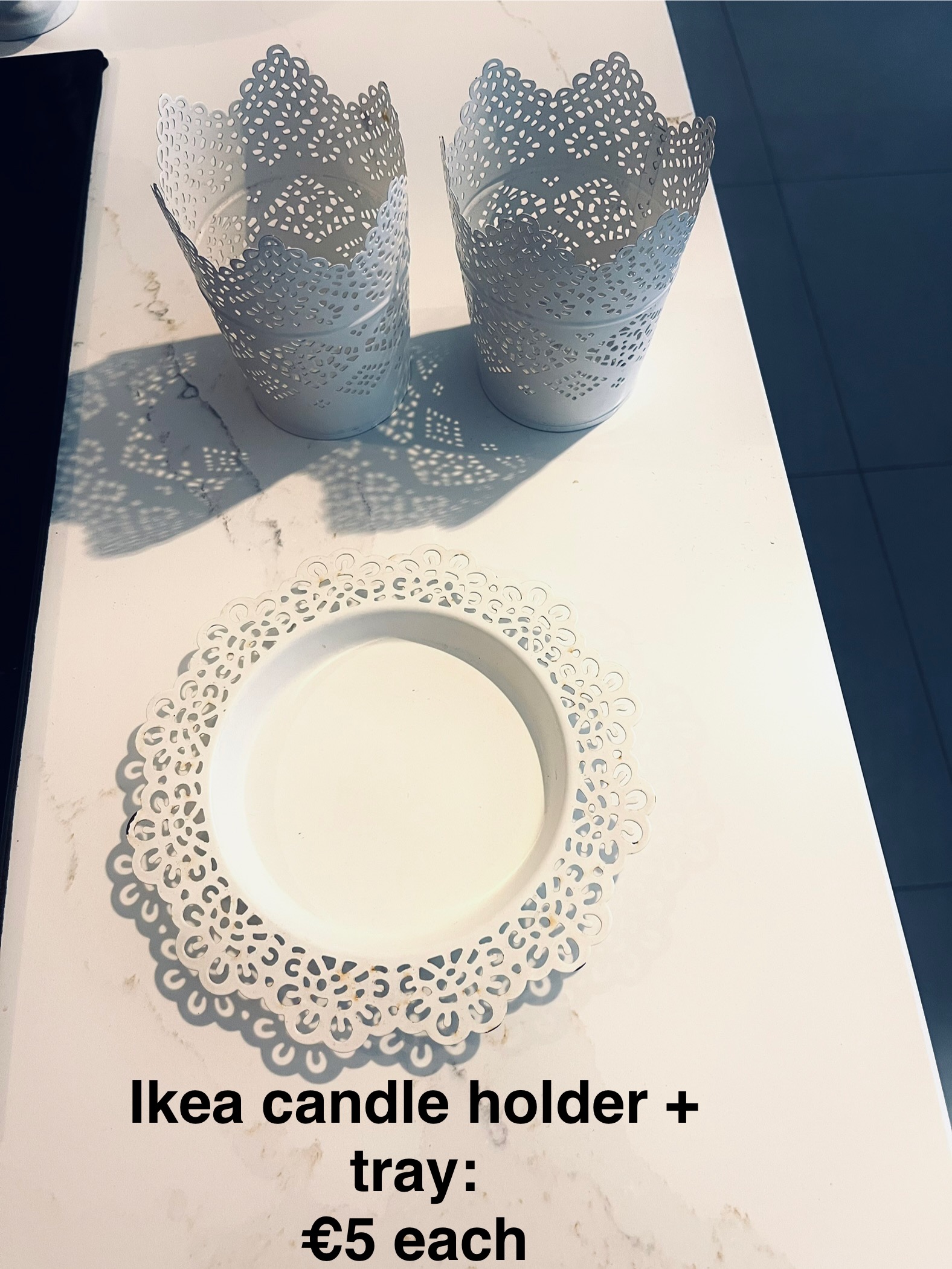 Ikea candle holders & tray